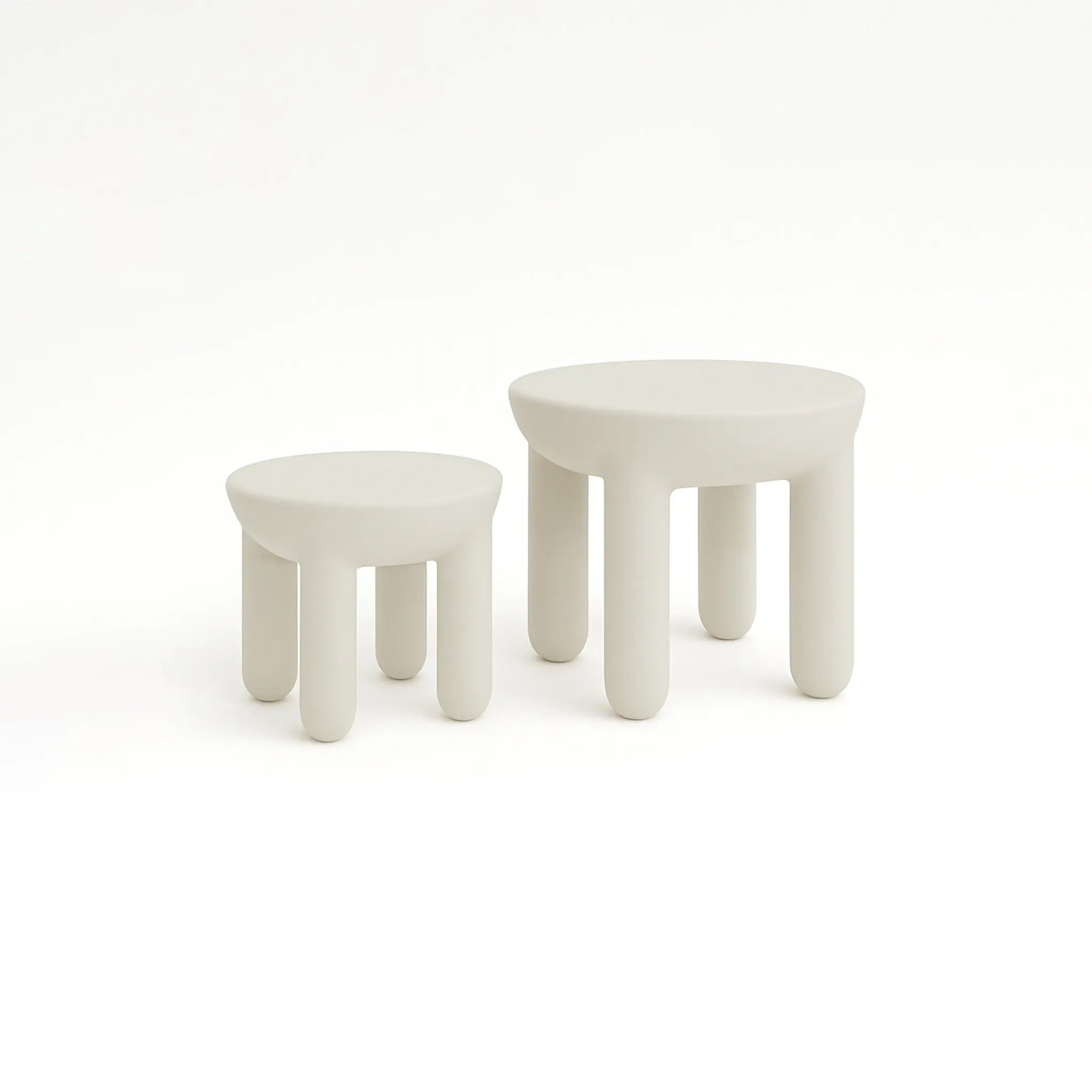 Modern medium coffee table with a smooth white finish, ideal for minimalist interiors and stylish spaces.