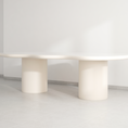 The Victoria Curvy Dining Table in Microplaster