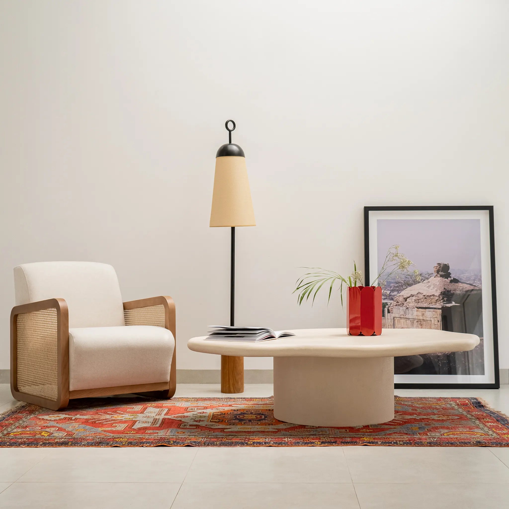 Unique two-legged chair design, featuring The Georgia Accent Chair with innovative style and comfortable seating.