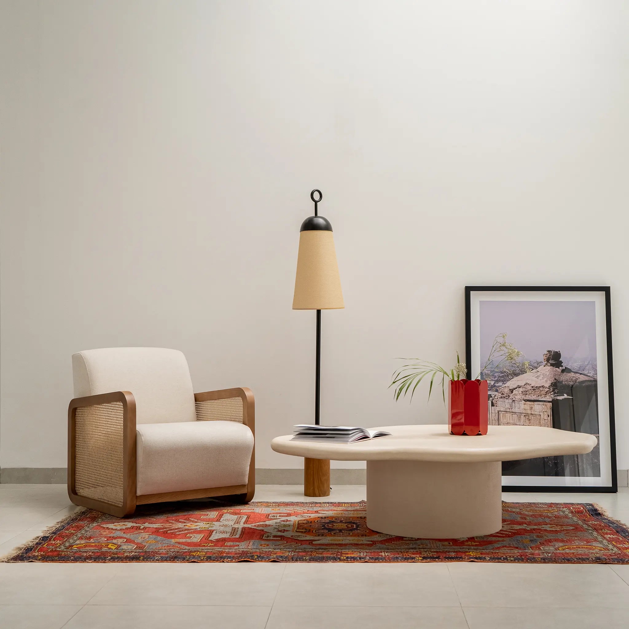 Low lounge accent chair, The Georgia Accent Chair offers a relaxed seating position perfect for modern living rooms and lounges.