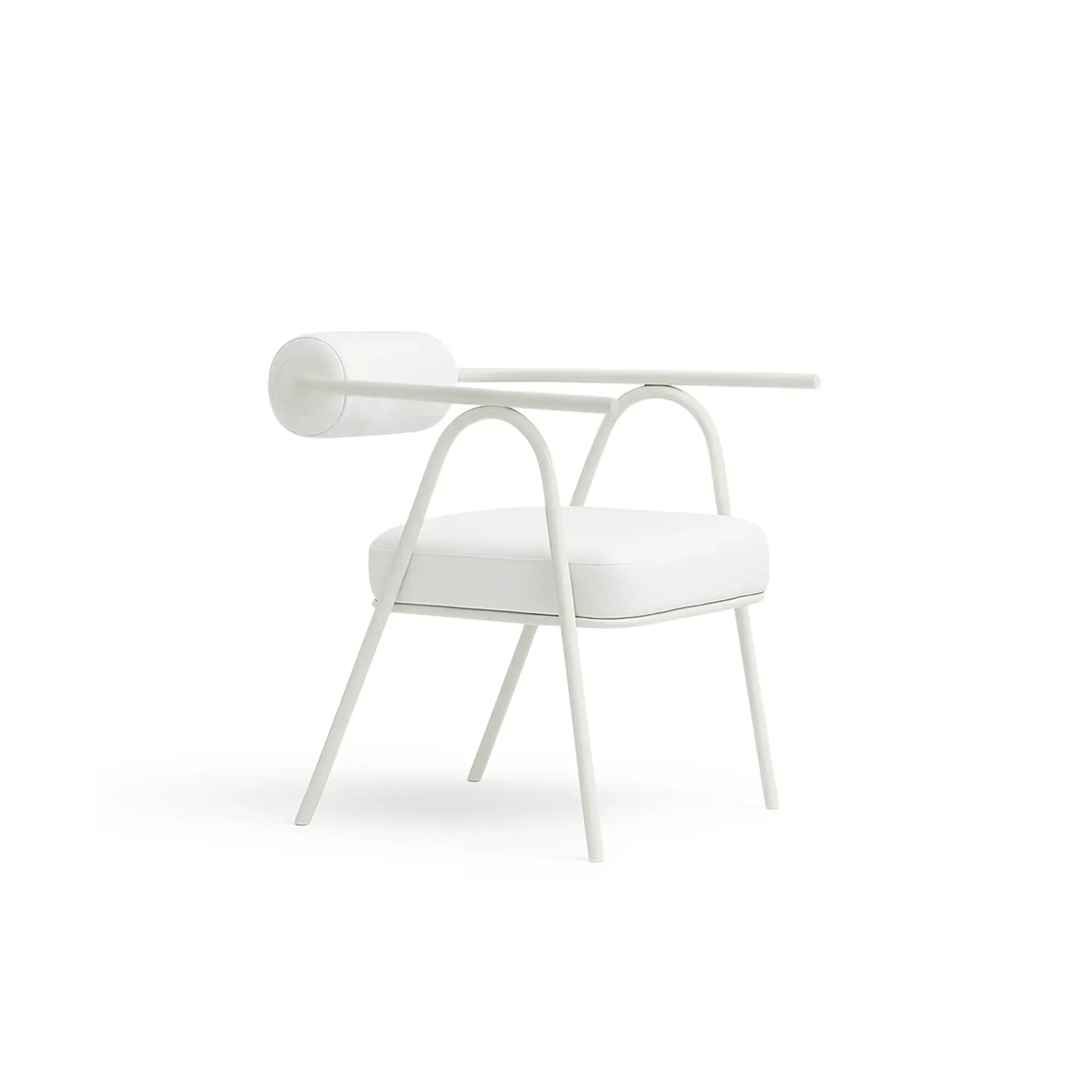Comfortable white dining chair perfect for both casual family meals and formal gatherings.