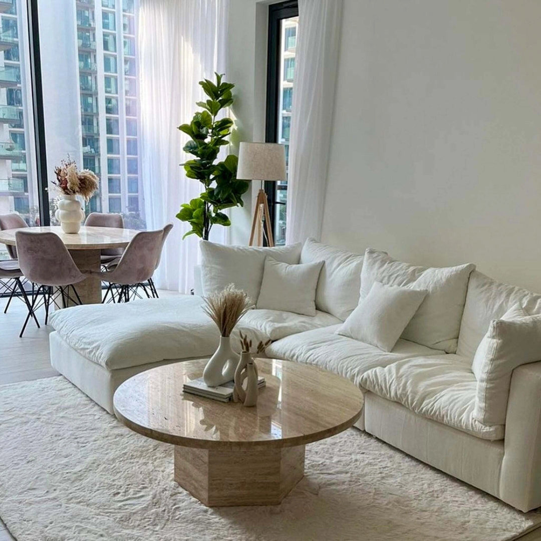 The Avis Feather Cloud Couch 3 Sections with Ottoman