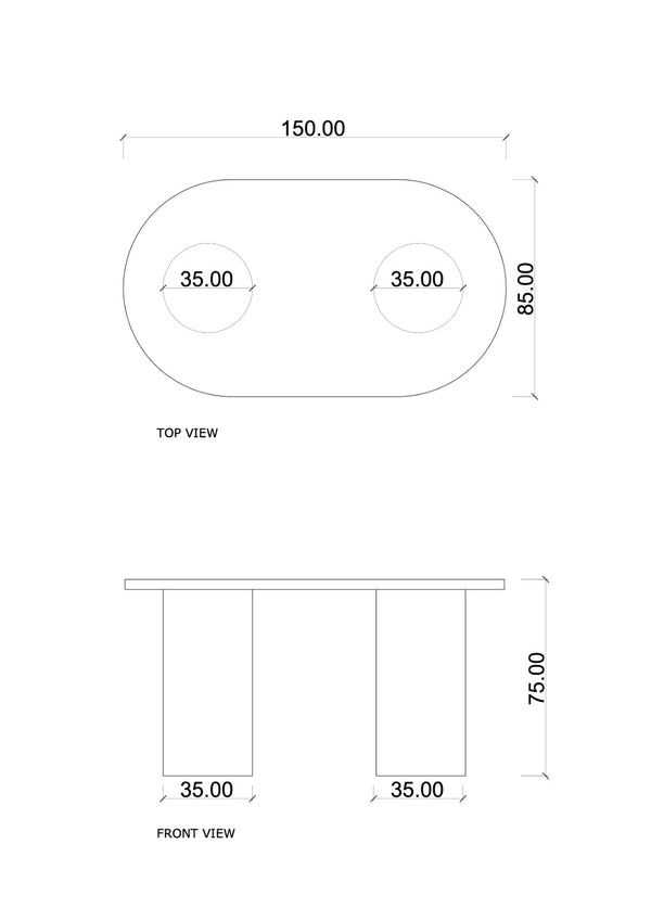Victoria Curvy Dining Table_Four Seater
