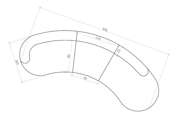 Eddy Curve Sofa - 2D drawing
