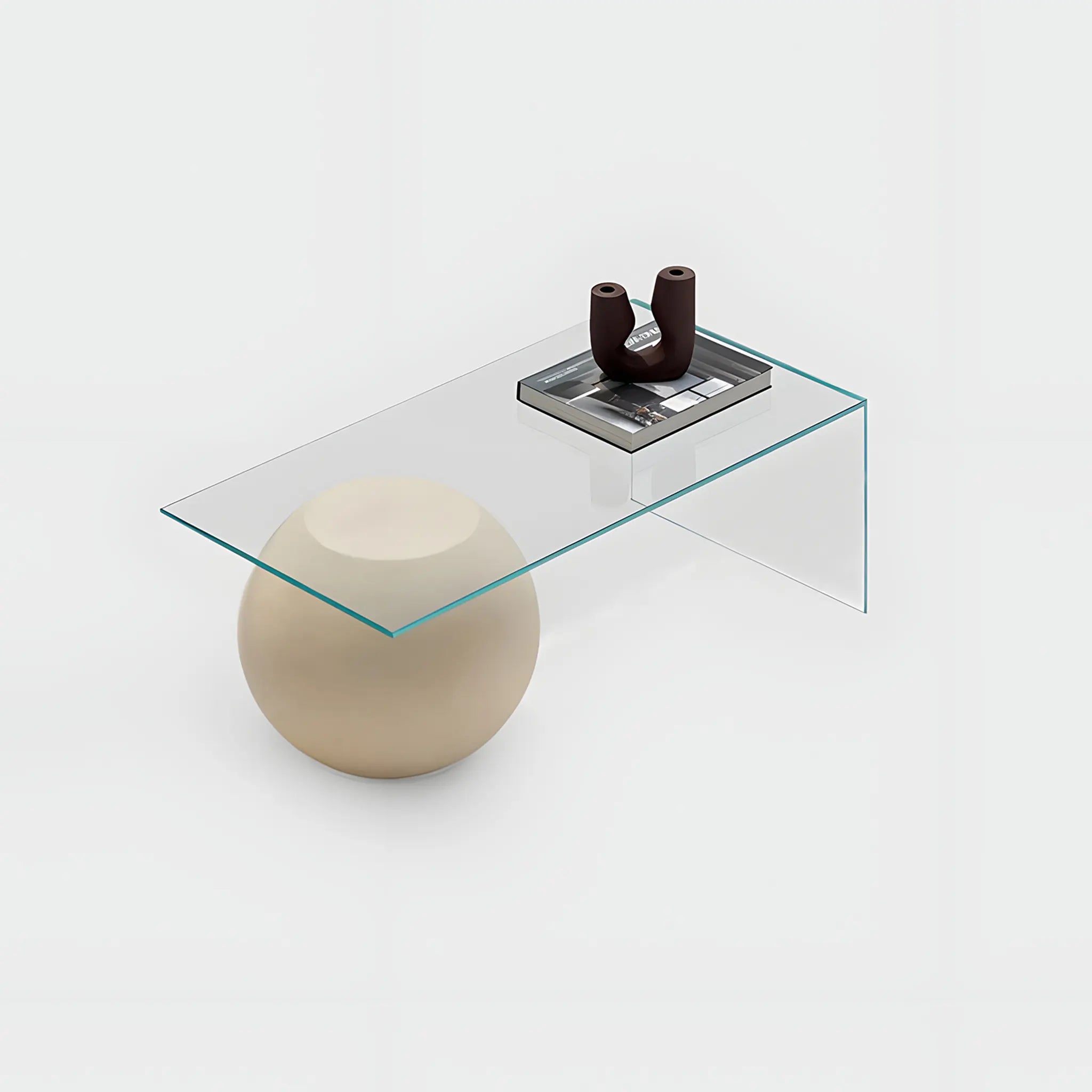 Yoon Coffee Table with clear glass top, a modern statement piece perfect for stylish interiors.
