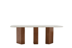 Load image into Gallery viewer, The Curtis Dining Table in Marble and Wood