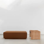 Load image into Gallery viewer, Sebastian Coffee Table with Italian ottoman in rich chocolate color.