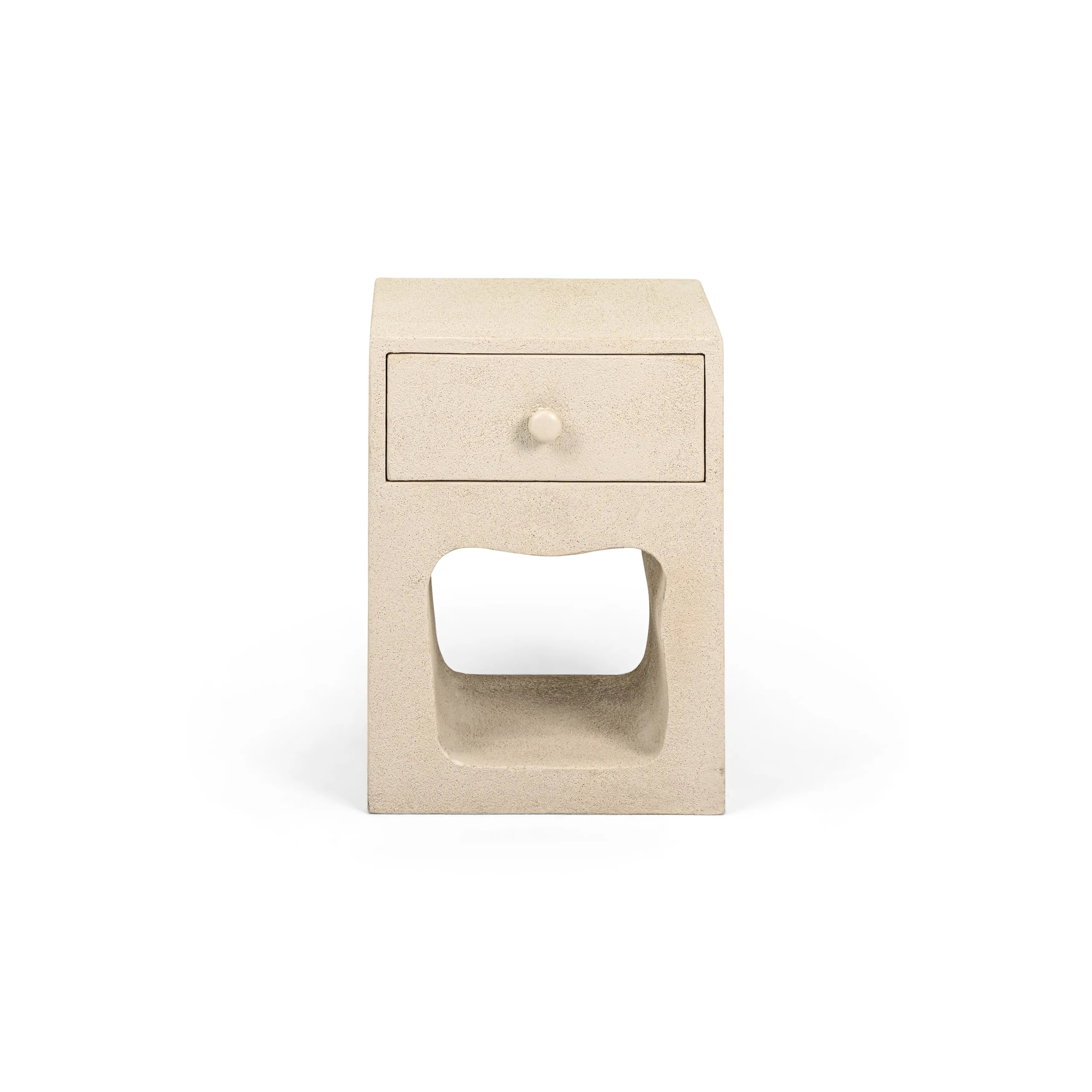 The Alphie Bedside Table in Microplaster