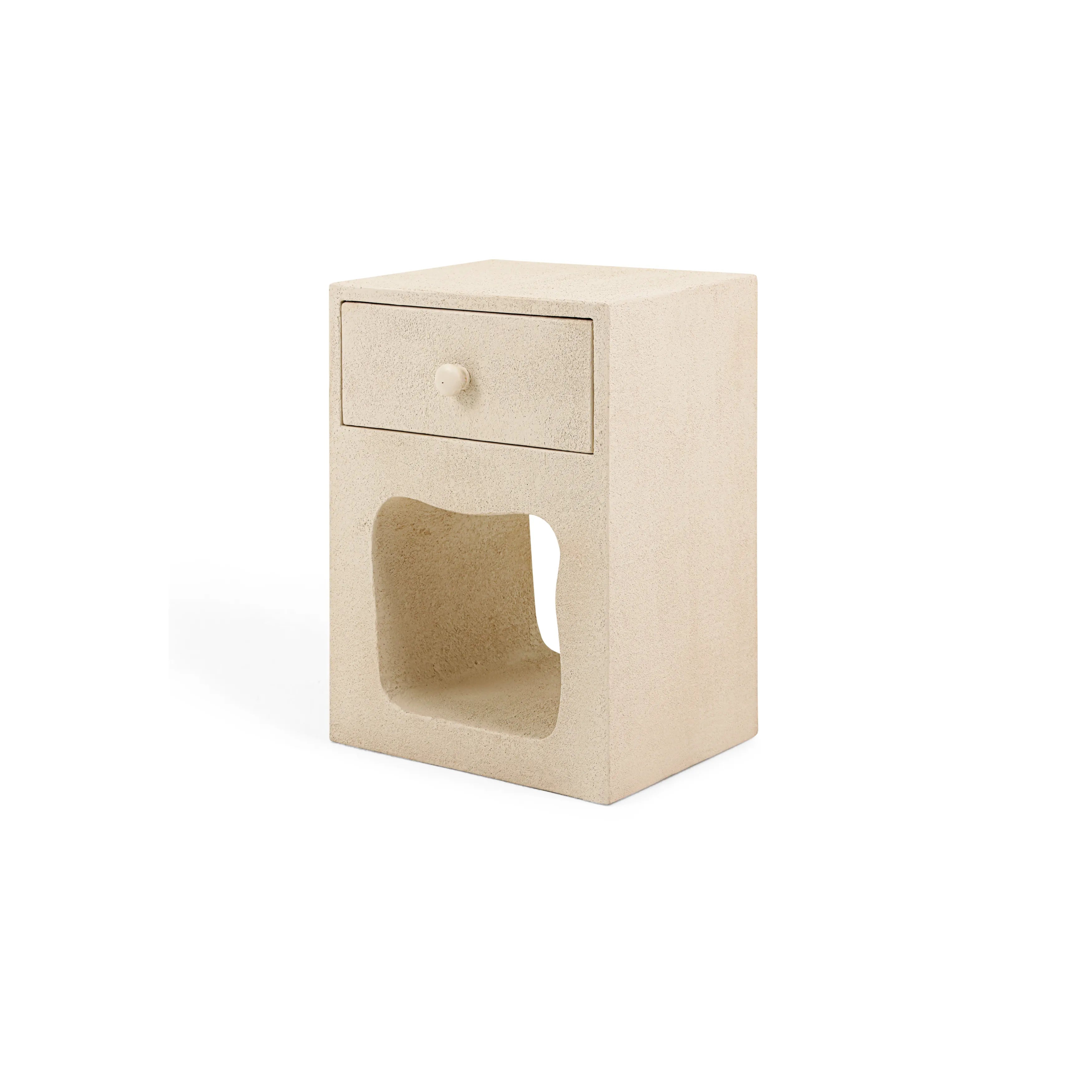 The Alphie Bedside Table in Microplaster