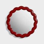 تحميل الصورة إلى عارض المعرض، Mirror ZigZag Burgundy – Decorative Polyresin Wall Mirror
