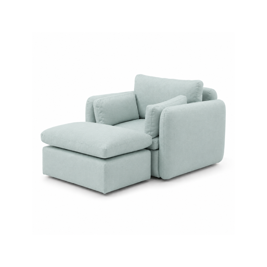 The Sully Feather Chair and Footrest
