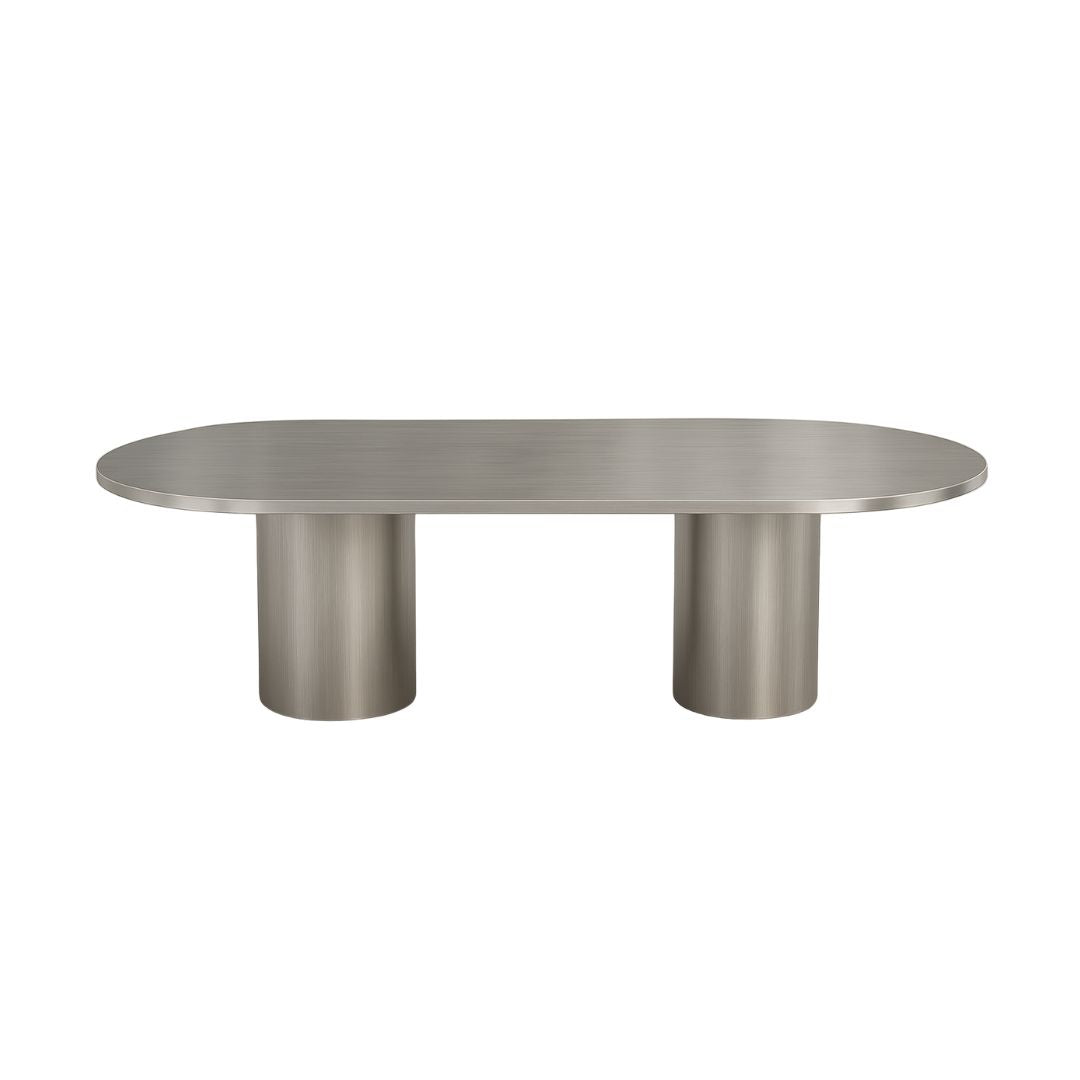The Dana Brushed Stainless Steel Dinning Table