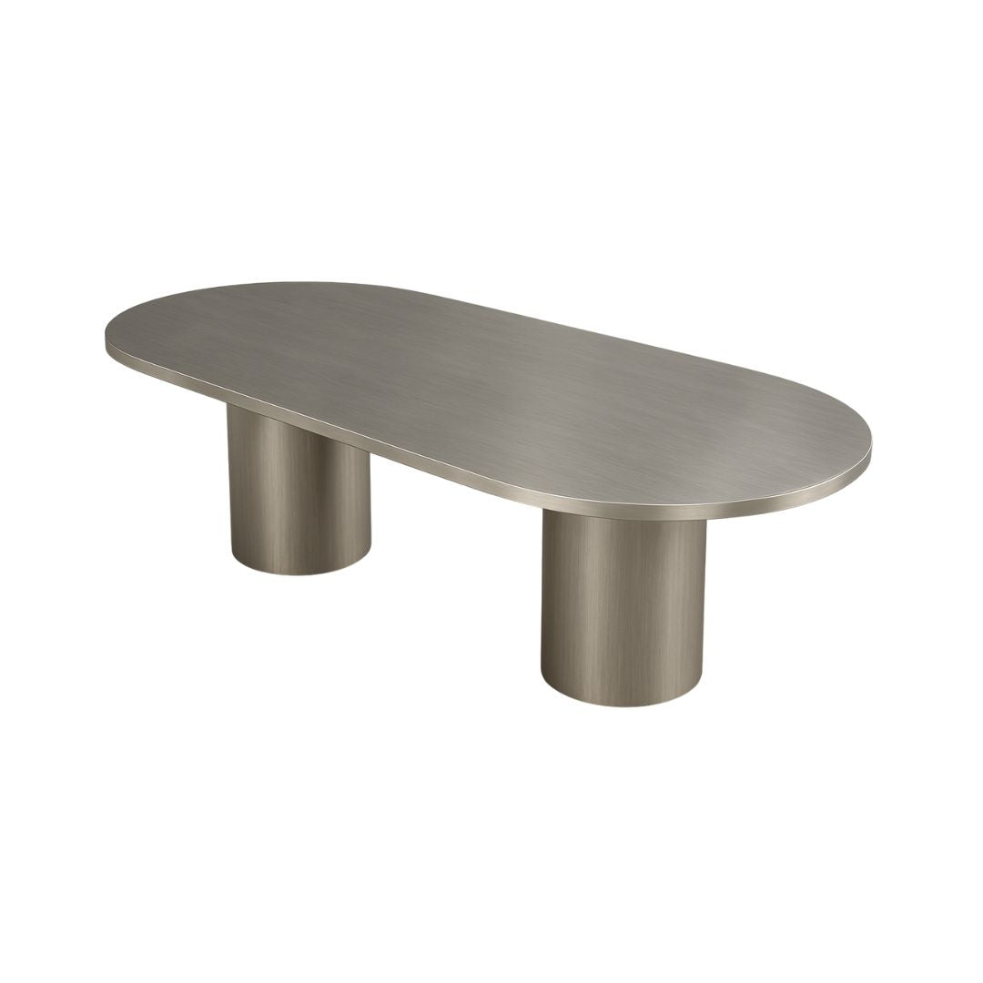 The Dana Brushed Stainless Steel Dinning Table