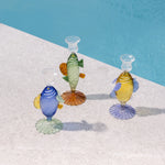 Load image into Gallery viewer, Candle Holder Fish Blue - Decorative Borosilicate Glass