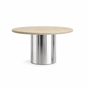The Marx Dining Table with Top in Microplaster and Stainless Steel Legs
