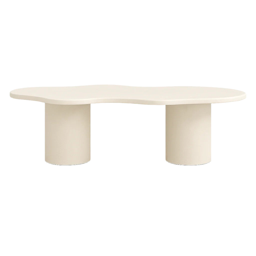 The Victoria Curvy Dining Table in Microplaster