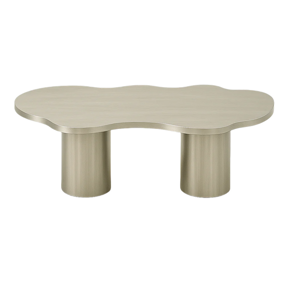 The Victoria Curvy Dining Table in Stainless Steel