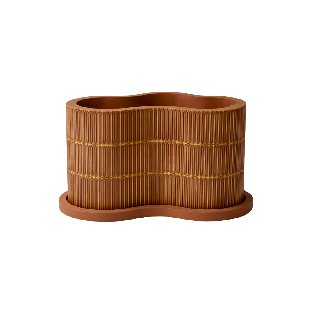 The Rupert Small Planter in Tile Burnt Orange