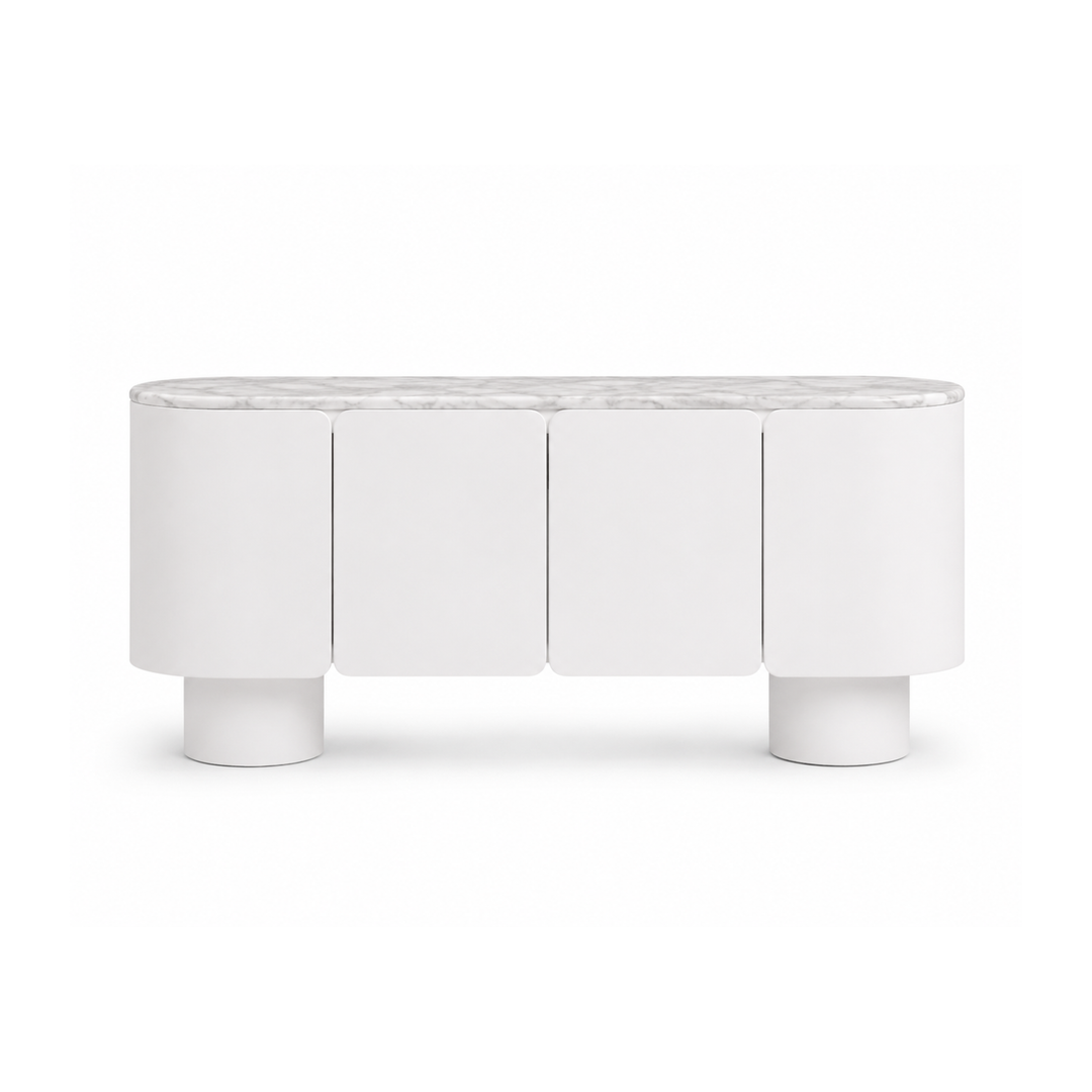 Ready to Ship: The Marvin Sideboard with volakas marble  (L.165xW.50xH.85 cm)