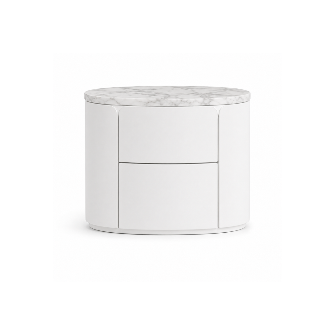 Ready to Ship: The Marvin Bedside Tables with Volakas Marble (PER UNIT)