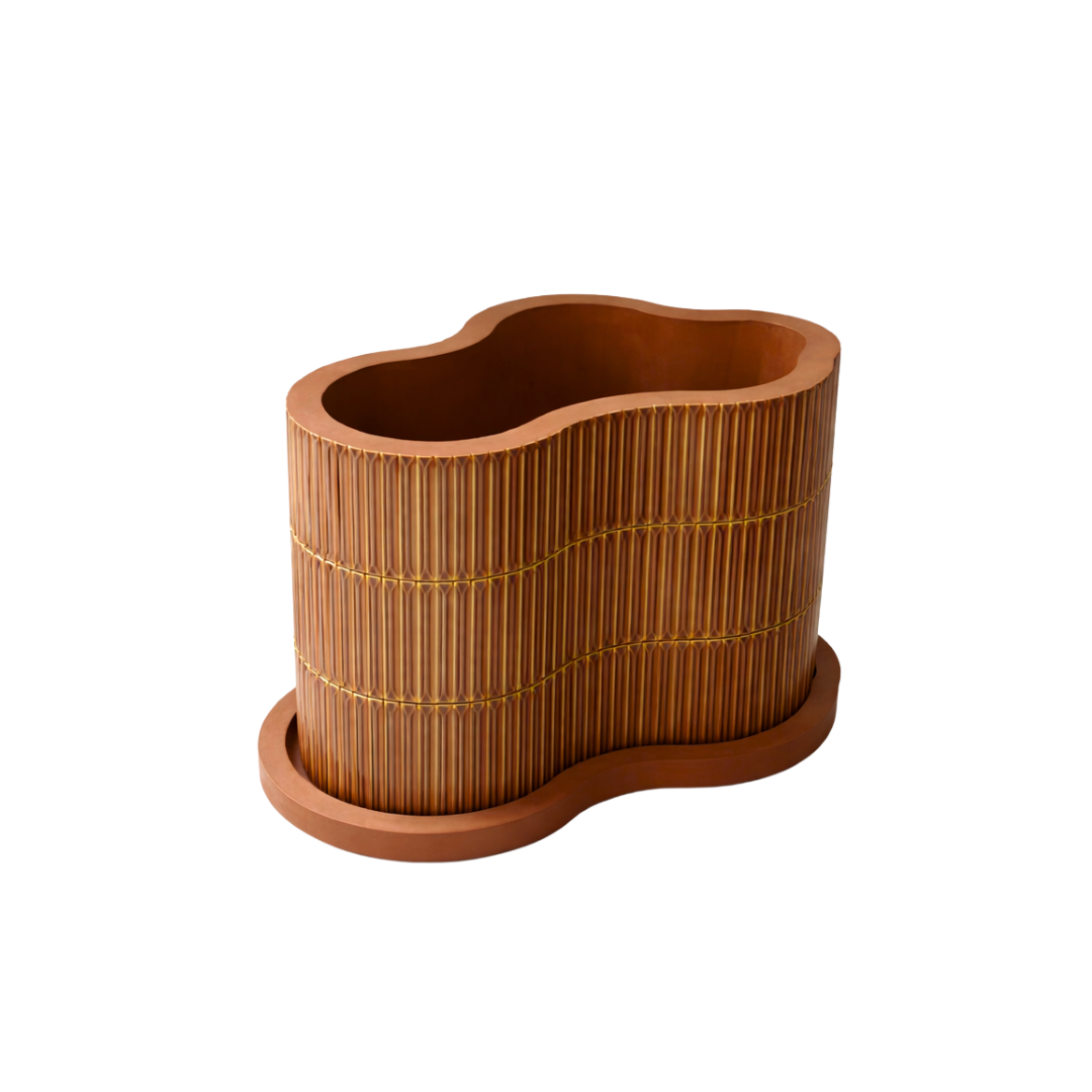 The Rupert Small Planter in Tile Burnt Orange