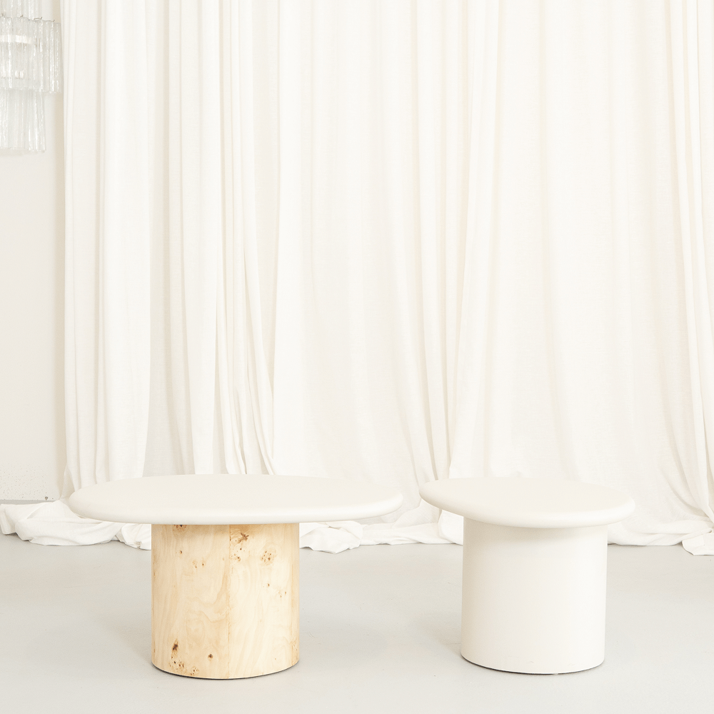 The Rufus Coffee Table set in Microplaster and Burlwood (Bundle Pricing)