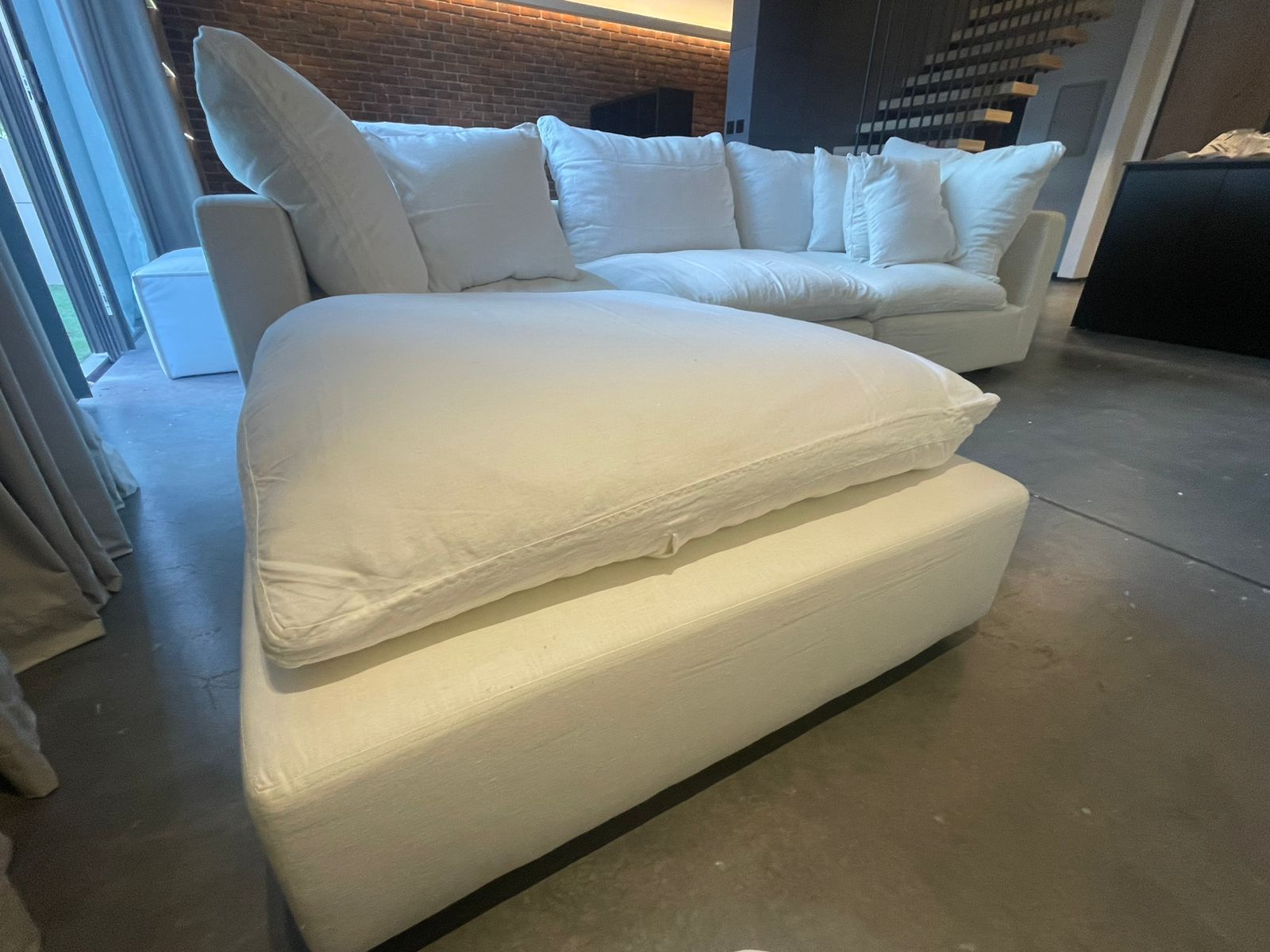 The Avis Feather Cloud Couch with Ottoman