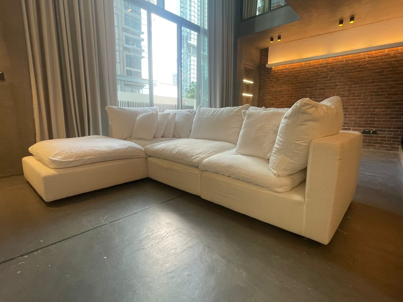 The Avis Feather Cloud Couch with Ottoman