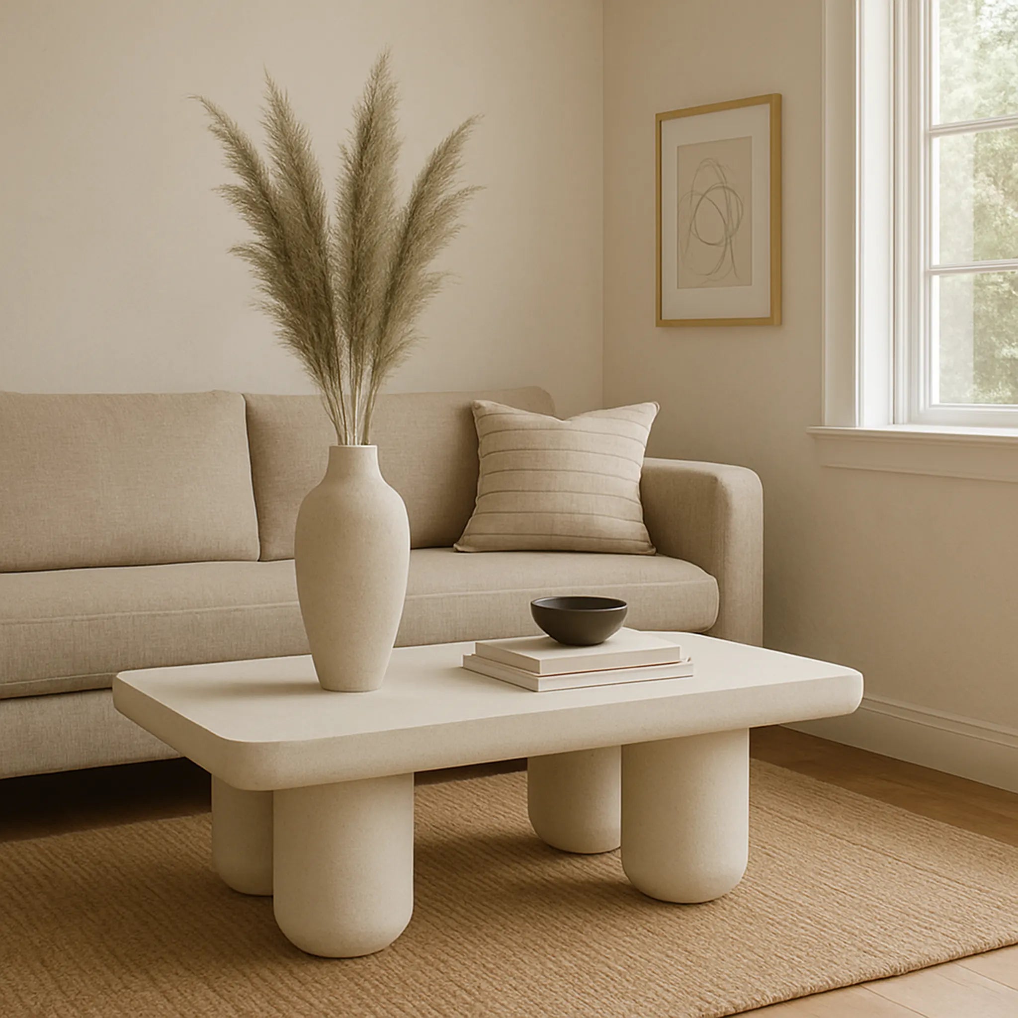The Berta Coffee Table in white, revealing the fine craftsmanship and minimalist aesthetics.