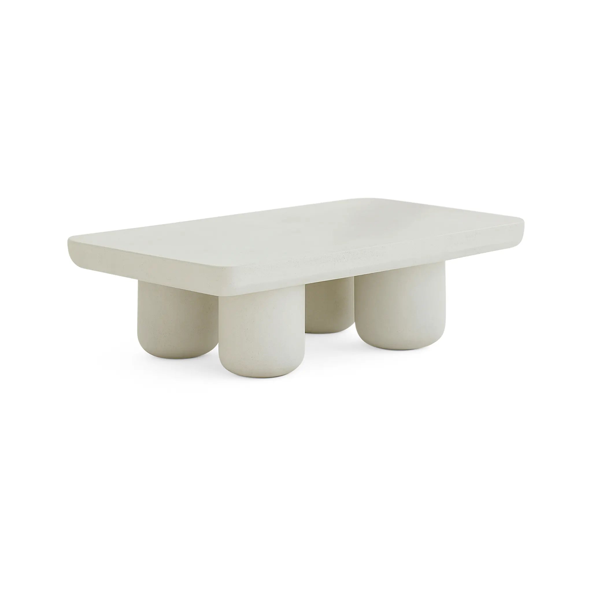 A clean, minimalist white coffee table ideal for brightening up any space with its elegant design.