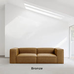 Load image into Gallery viewer, Luxury couch styled in a spacious villa living room with upscale decor, Bronze color and febric
