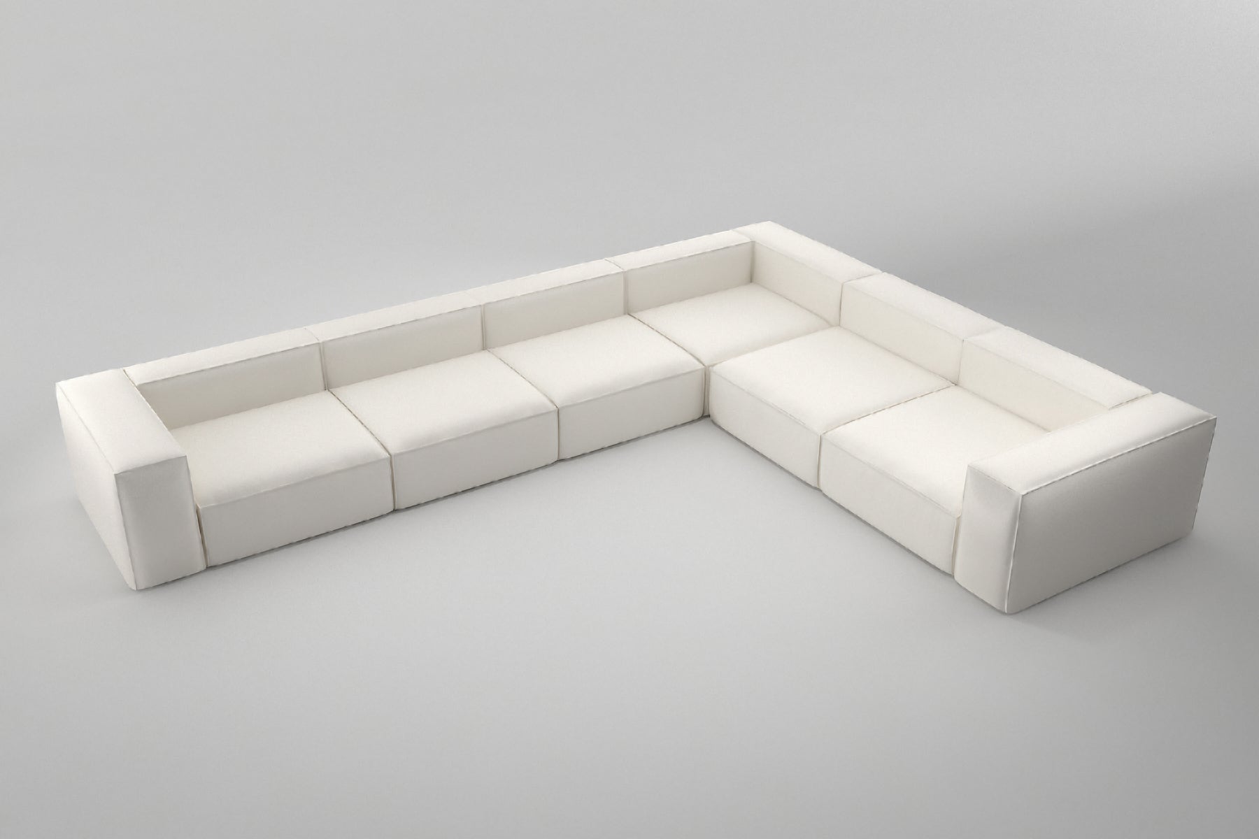 Demien modular sectional 6 seater sofa front top view