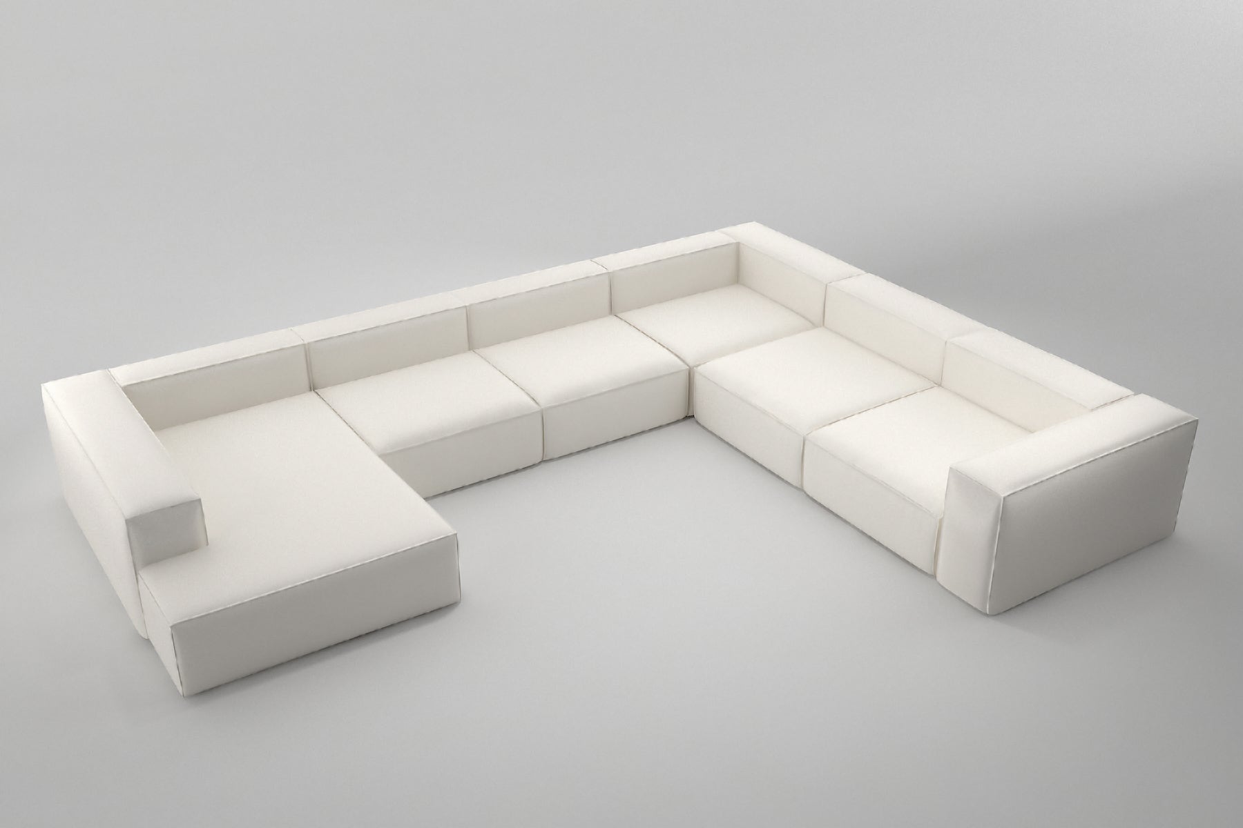 Demien modular sectional 7 seater sofa front top view