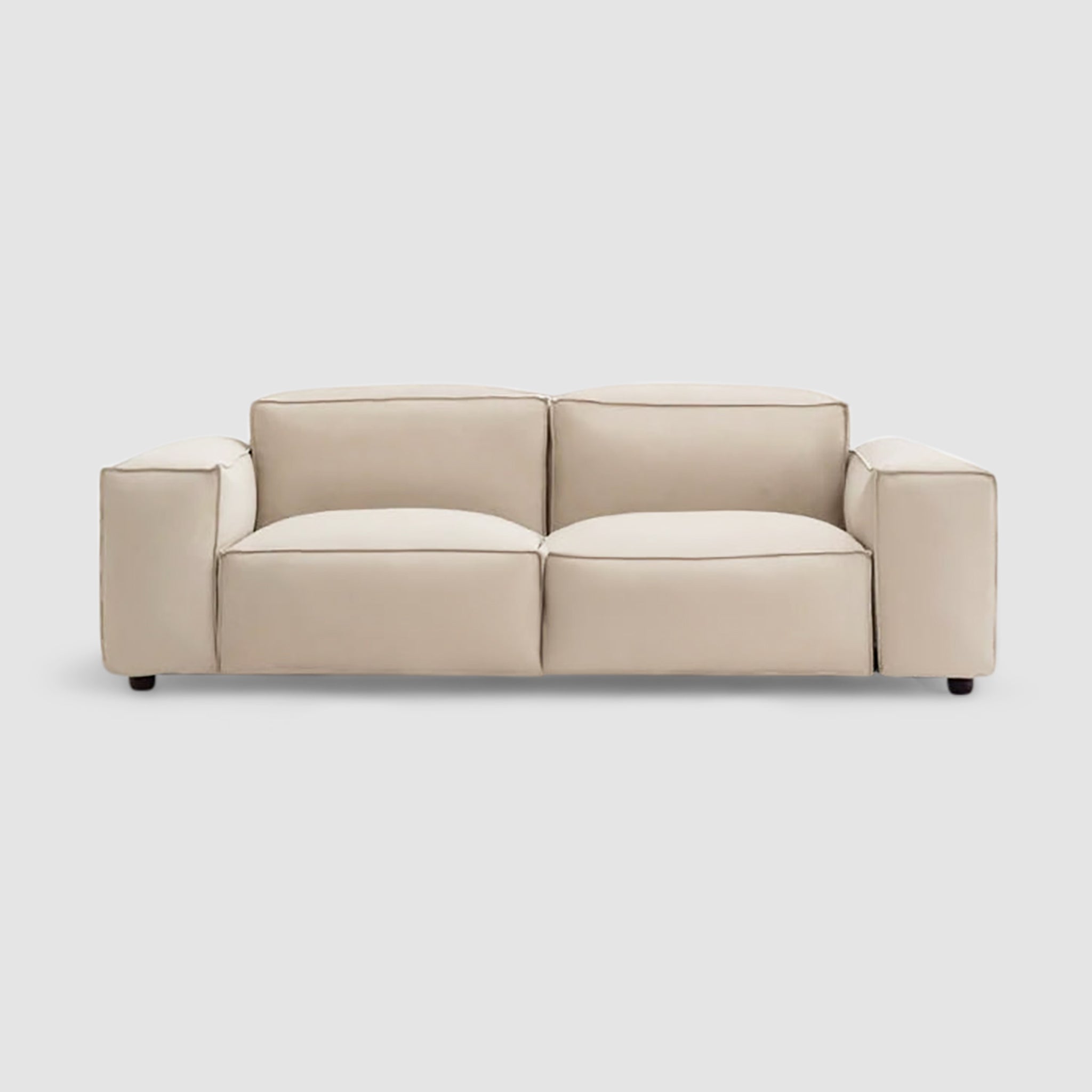 Damien Outdoor Couch-A close-up of a beige couch with a simple design.