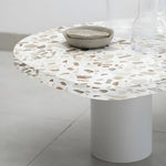 Load image into Gallery viewer, The Eliza Coffee Table close-up, emphasizing the luxurious white marble top with striking black veining.
