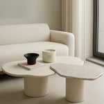 Load image into Gallery viewer, Close-up of The Elon Nesting Coffee Tables reveals the intricate white marble veining and smooth finish, highlighting their quality craftsmanship.

