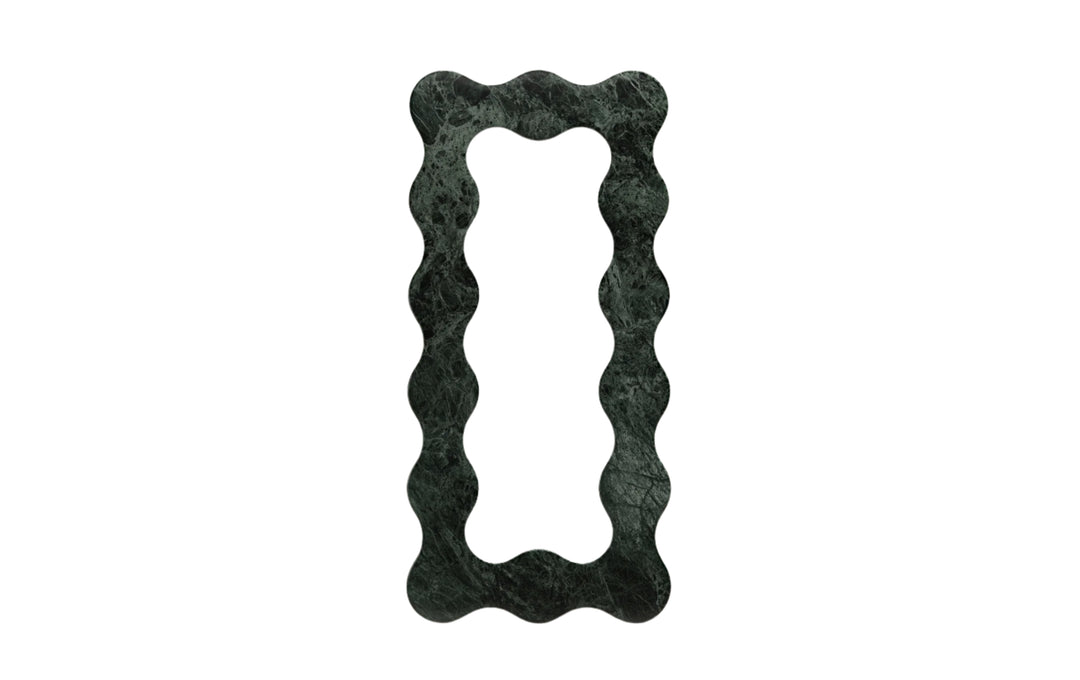 The Fern Mirror in Verde Marble