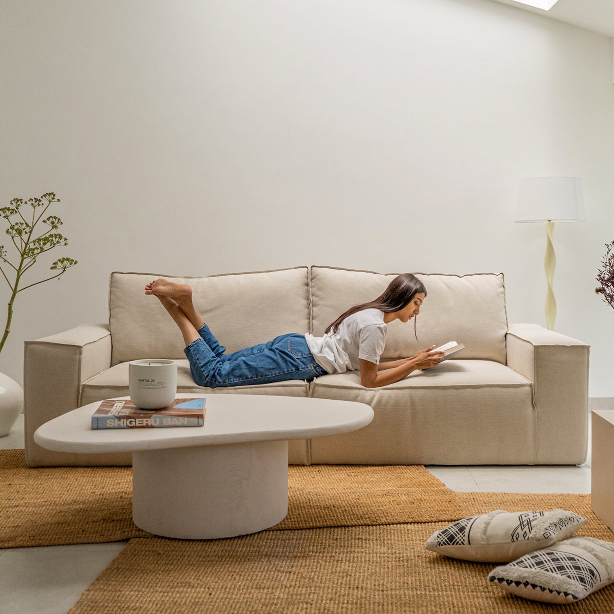 Modern Gavin Sofa placed in a bright, airy Dubai home, ideal for luxurious living spaces.