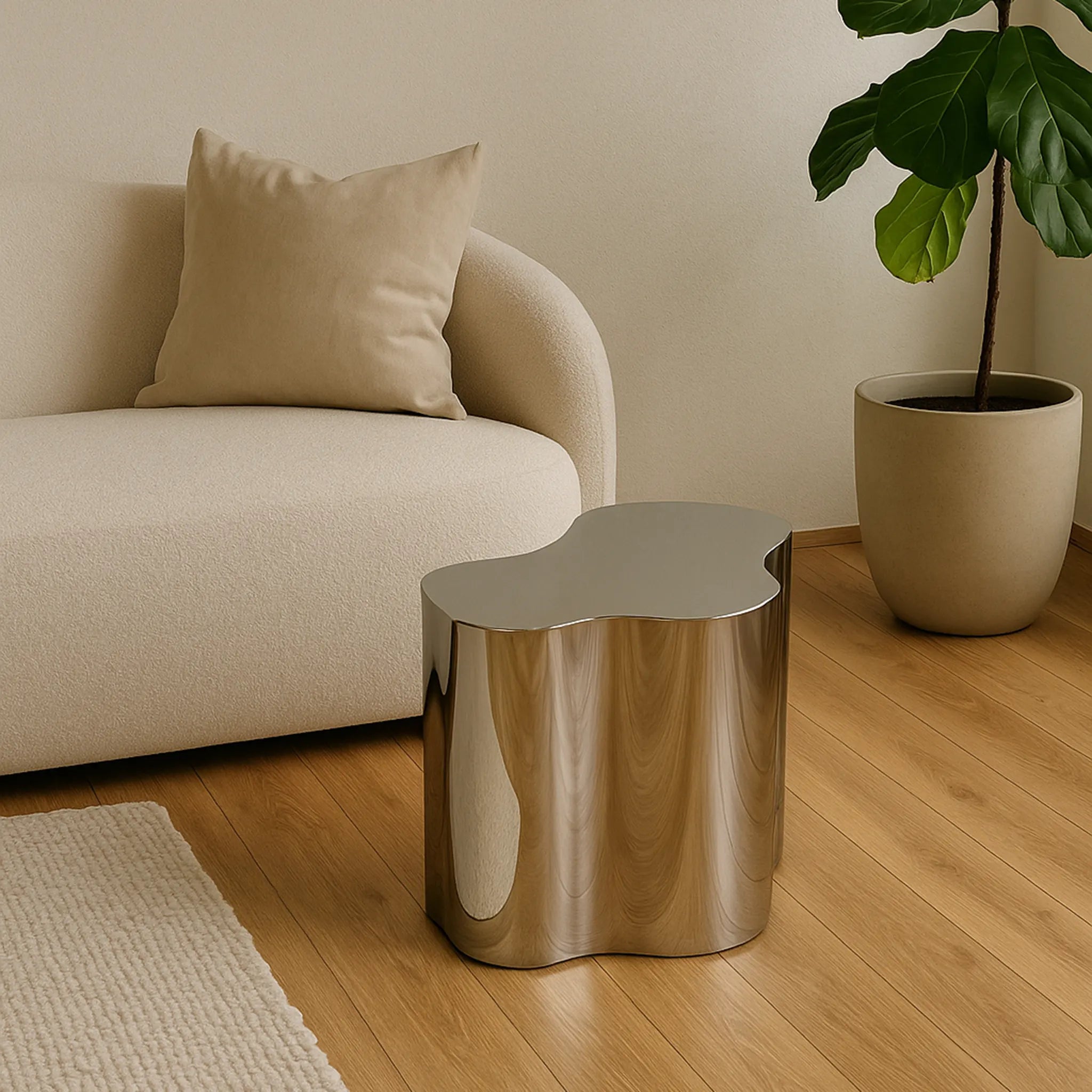 The Genevive Stainless Steel Coffee Table (Small)