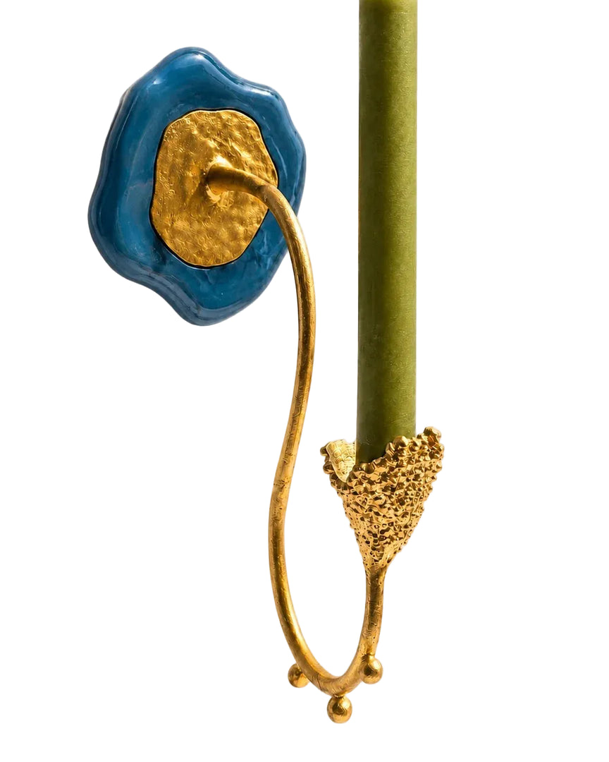 Hanging Frost Candle Holder in Blue
