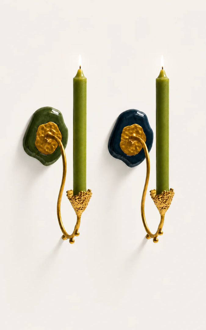 Hanging Frost Candle Holder in Blue