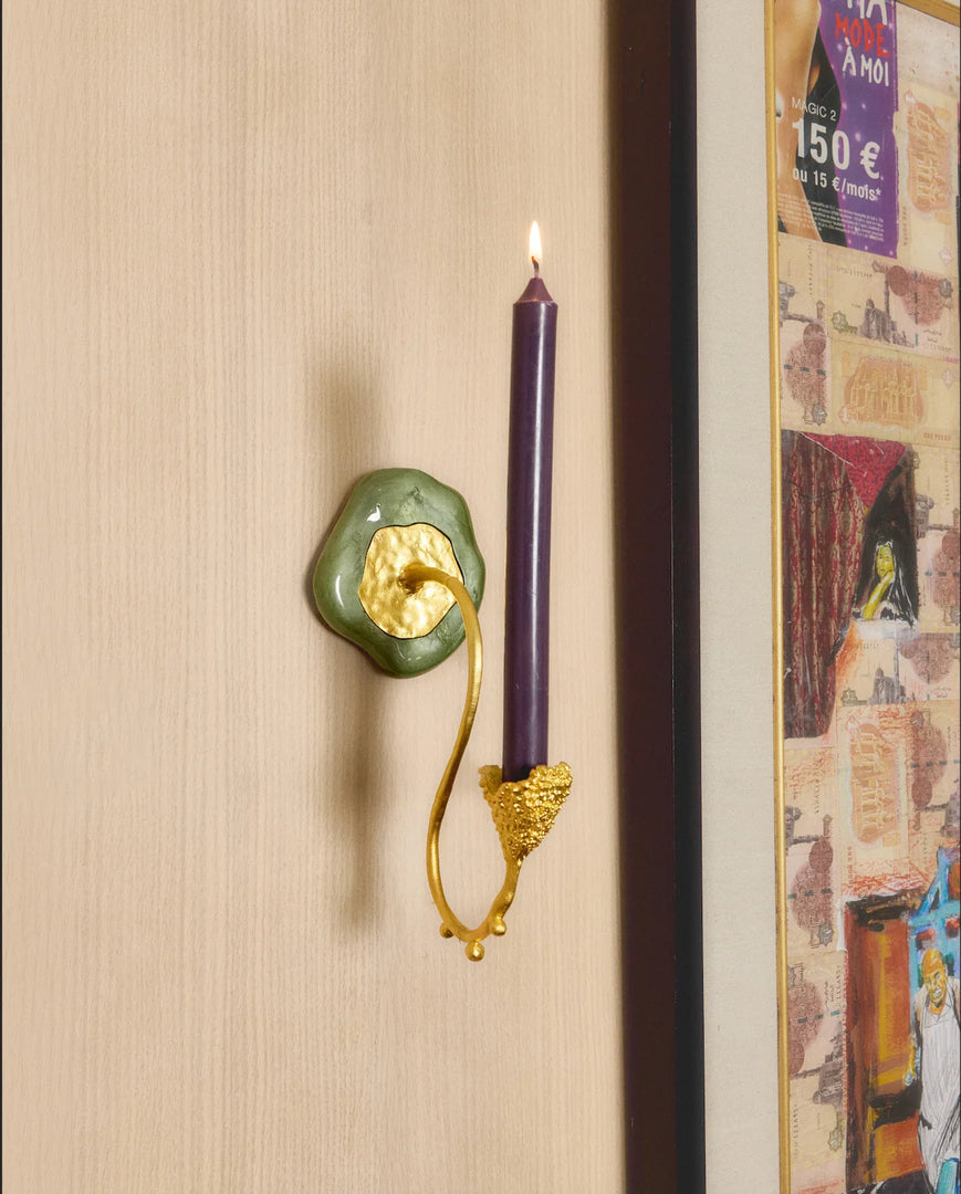 Hanging Frost Candle Holder in Green  by Jude Benhalim
