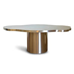 Load image into Gallery viewer, The Jamie Coffee Table in brushed stainless steel with a chic, contemporary look and sturdy frame.
