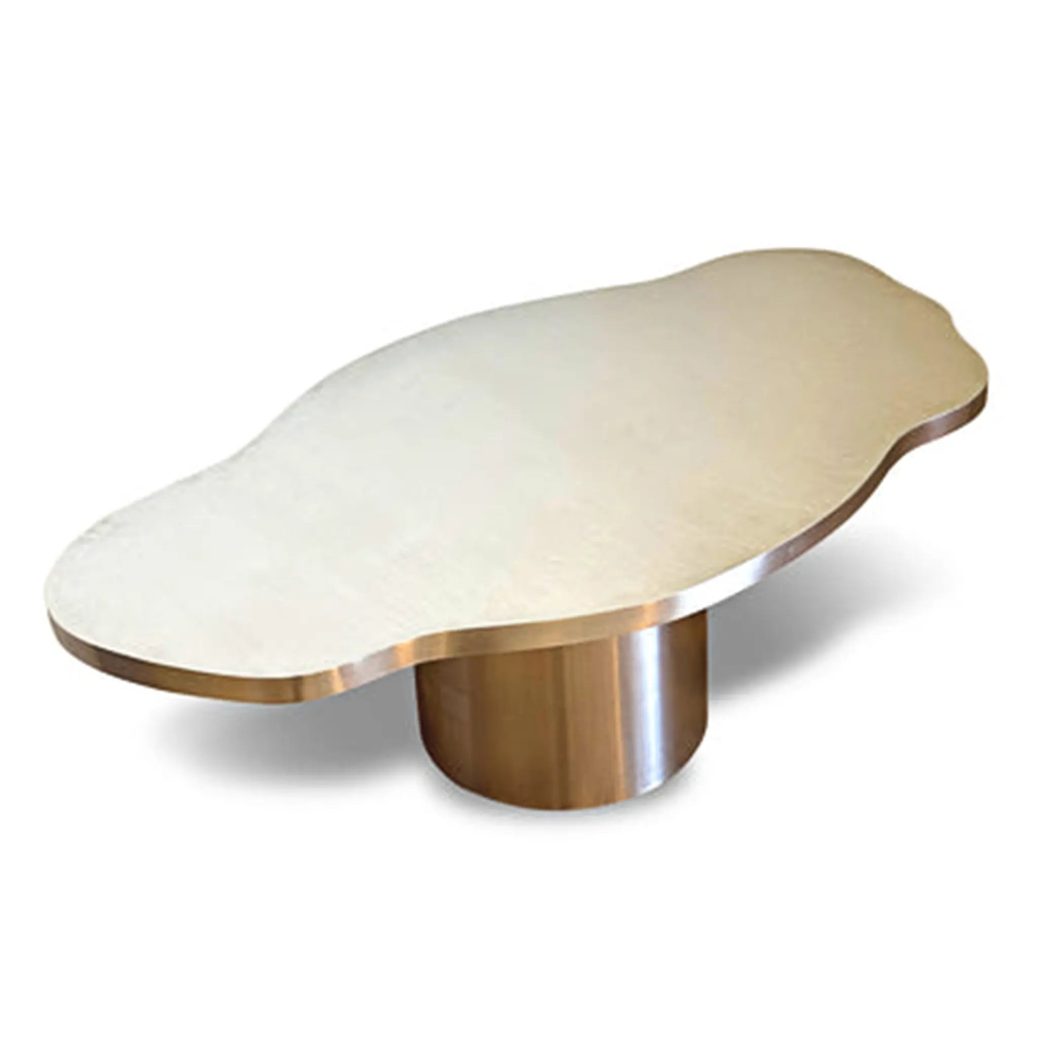 Sophisticated brushed stainless steel coffee table, ideal for modern or industrial-style homes.