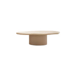 Load image into Gallery viewer, The Jamie Coffee Table in a clean white-on-white space, showcasing subtle textures and airy design – a minimalist round coffee table UAE modernists will adore.
