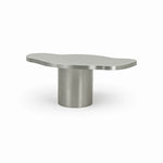 Load image into Gallery viewer, Sleek brushed stainless steel coffee table, designed for modern interiors with a polished, reflective surface.
