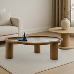Load image into Gallery viewer, Featuring a glass top and wood base, The Jamie Coffee Table adds sophistication to the lifestyle scene, perfect for modern homes.
