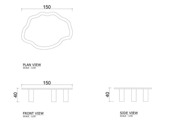 Jamie Jamie Coffee Table in Wood and Lined Glass