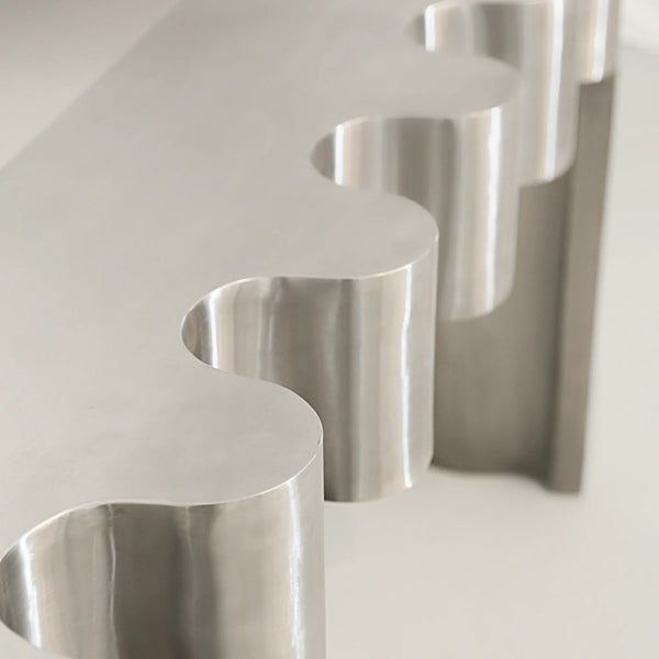 Stainless Steel consol table zoomed view