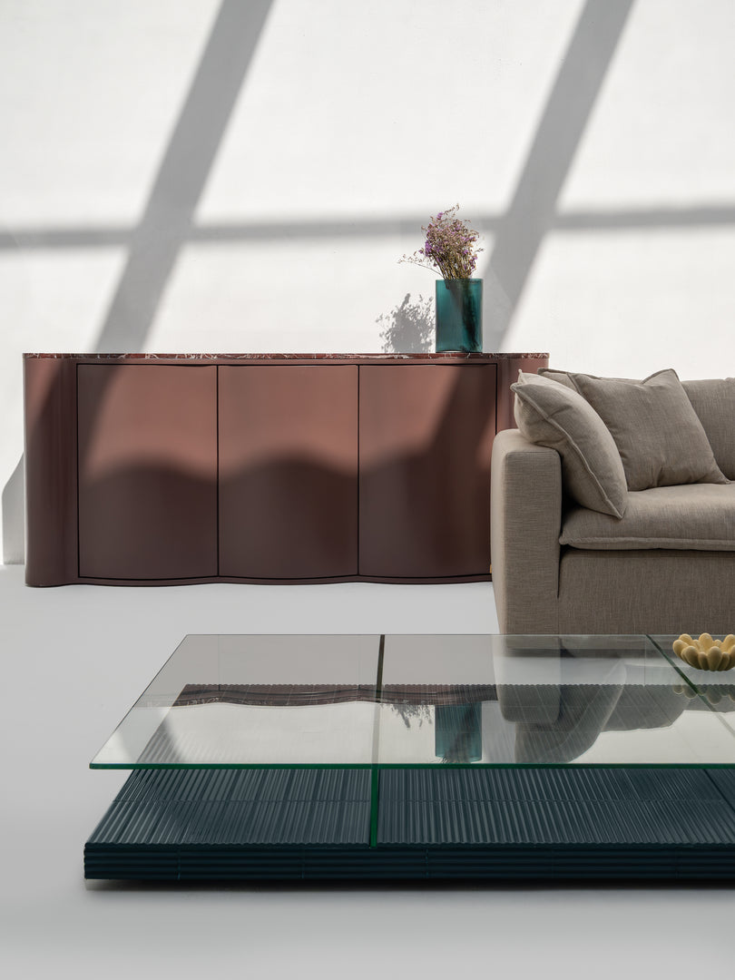 The Britt Tile and Glass Low Coffee Table